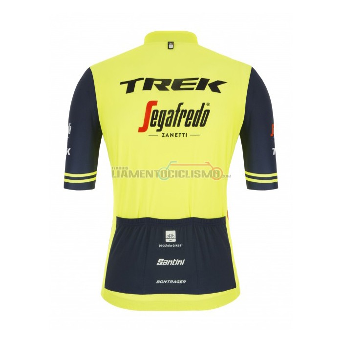 Abbigliamento Ciclismo Trek Segafredo Manica Corta 2021 Giallo Scuro Blu